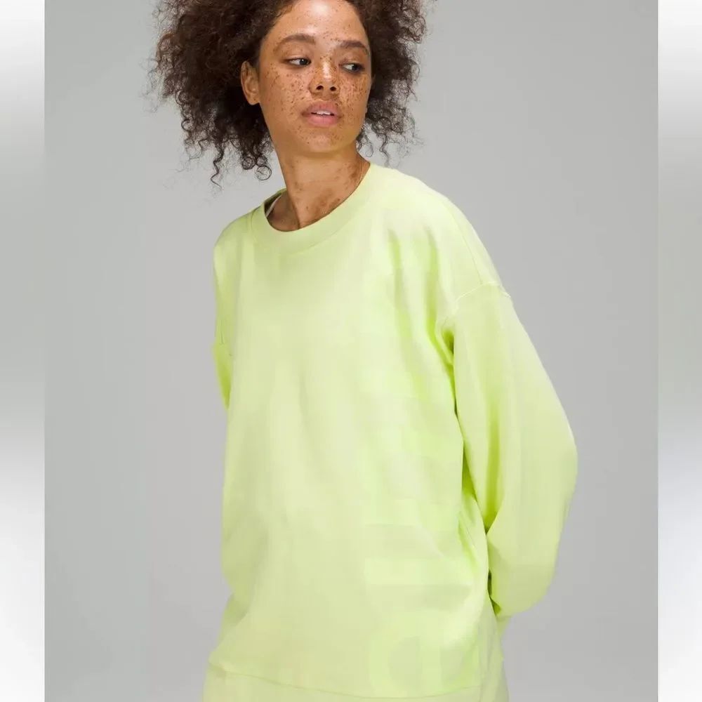 Lululemon Perfectly Oversized Crewneck Sweatshirt Neon Green Women’s 6